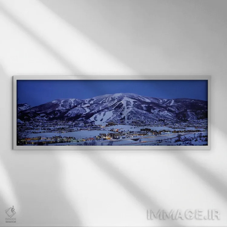 تابلو دکوراتیو Mt. Werner, Steamboat Springs, Routt County, Colorado… اثر پانورامیک ایمجز - نمای قابدار سفید