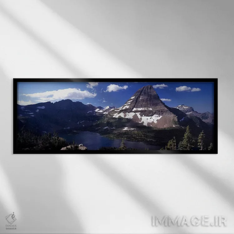 تابلو دکوراتیو Glacier National Park, Montana, USA,کوه برهت و دریاچه پ… اثر پانورامیک ایمجز - نمای قابدار مشکی