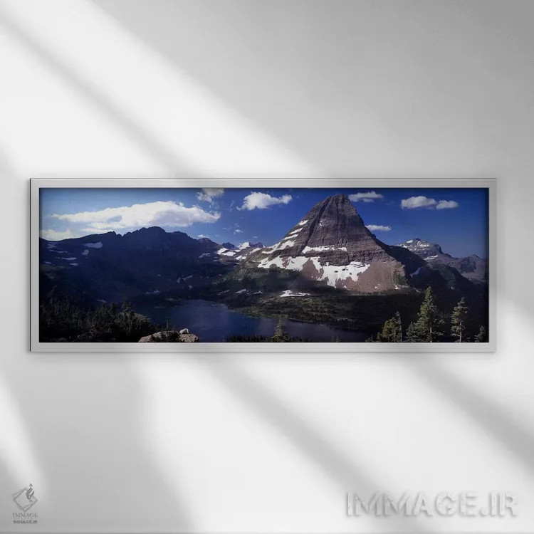 تابلو دکوراتیو Glacier National Park, Montana, USA,کوه برهت و دریاچه پ… اثر پانورامیک ایمجز - نمای قابدار سفید