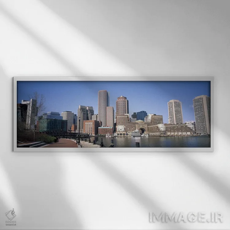 تابلو دکوراتیو Boston, Suffolk County, Massachusetts, USA,ساختمان ها د… اثر پانورامیک ایمجز - نمای قابدار سفید