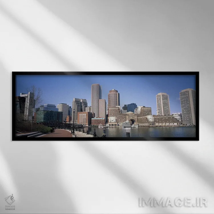 تابلو دکوراتیو Boston, Suffolk County, Massachusetts, USA,ساختمان ها د… اثر پانورامیک ایمجز - نمای قابدار مشکی