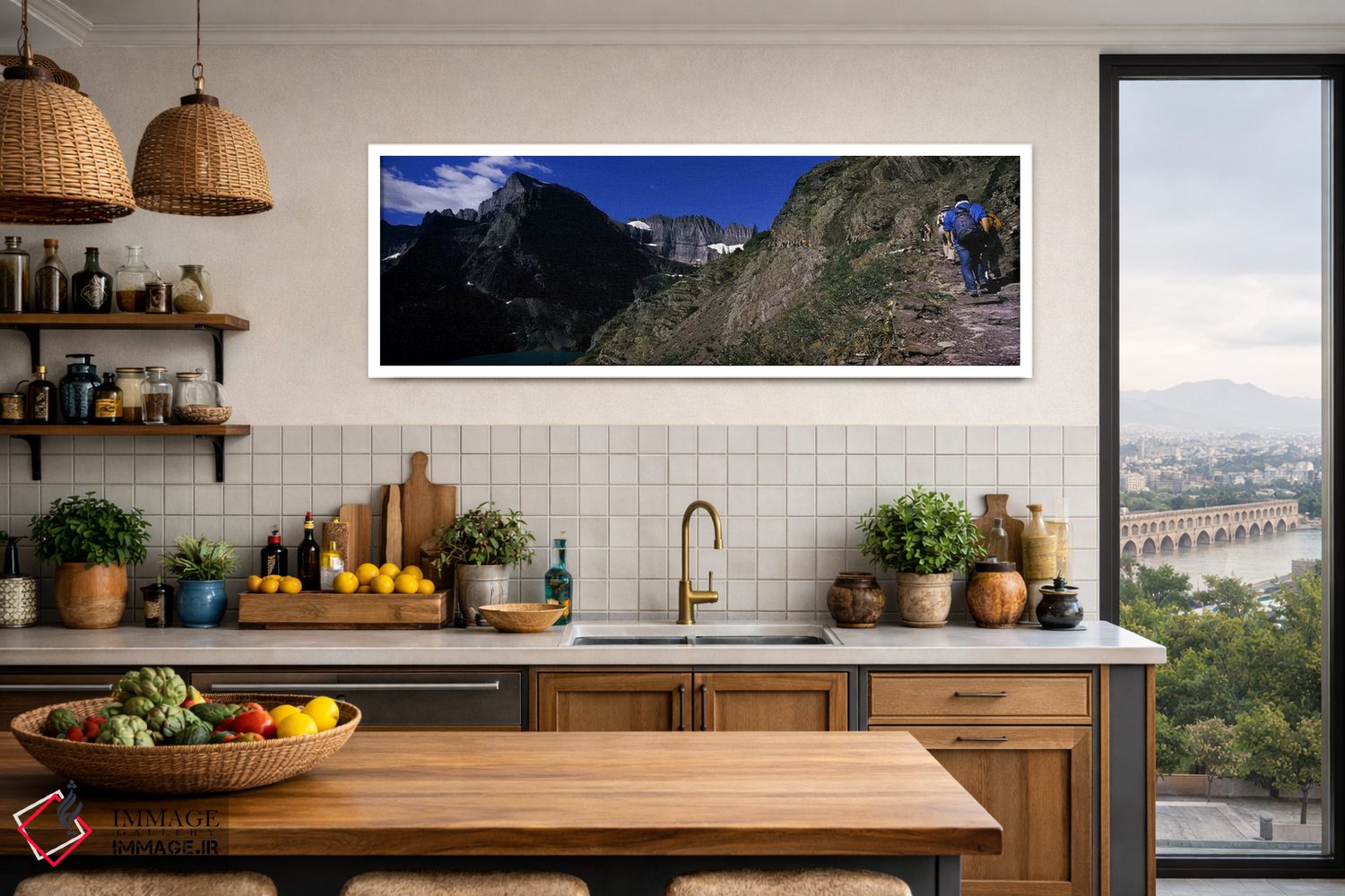 تابلو دکوراتیو US Glacier National Park, Montana, USA,کوهنوردان در حال… اثر پانورامیک ایمجز - D3W