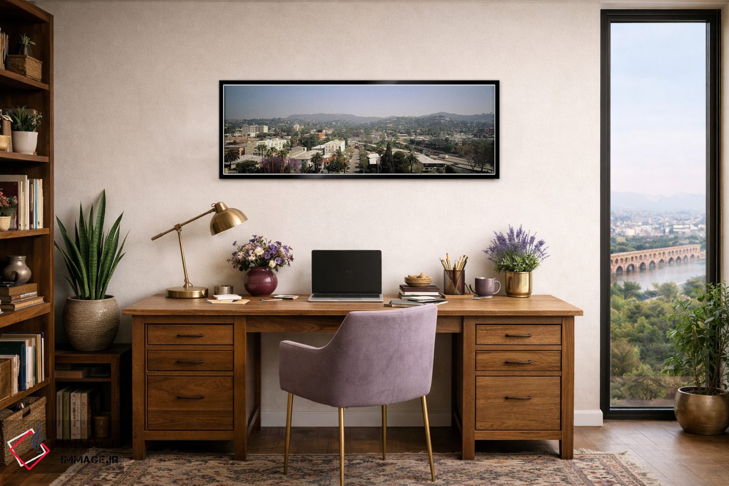 تابلو دکوراتیو Hollywood, City of Los Angeles, California, USA,ساختمان… اثر پانورامیک ایمجز - D2B