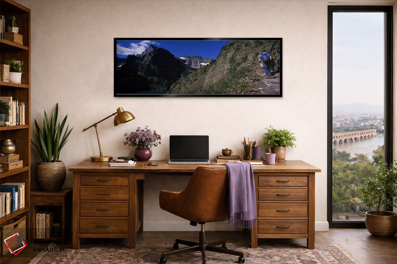 تابلو دکوراتیو US Glacier National Park, Montana, USA,کوهنوردان در حال… اثر پانورامیک ایمجز - D2B