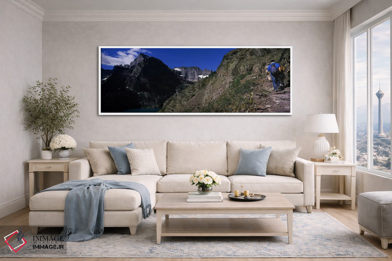 تابلو دکوراتیو US Glacier National Park, Montana, USA,کوهنوردان در حال… اثر پانورامیک ایمجز - D4W