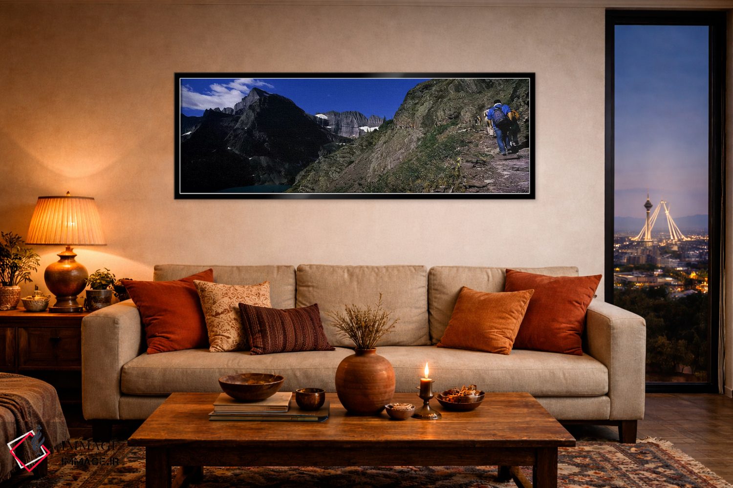 تابلو دکوراتیو US Glacier National Park, Montana, USA,کوهنوردان در حال… اثر پانورامیک ایمجز - D5B