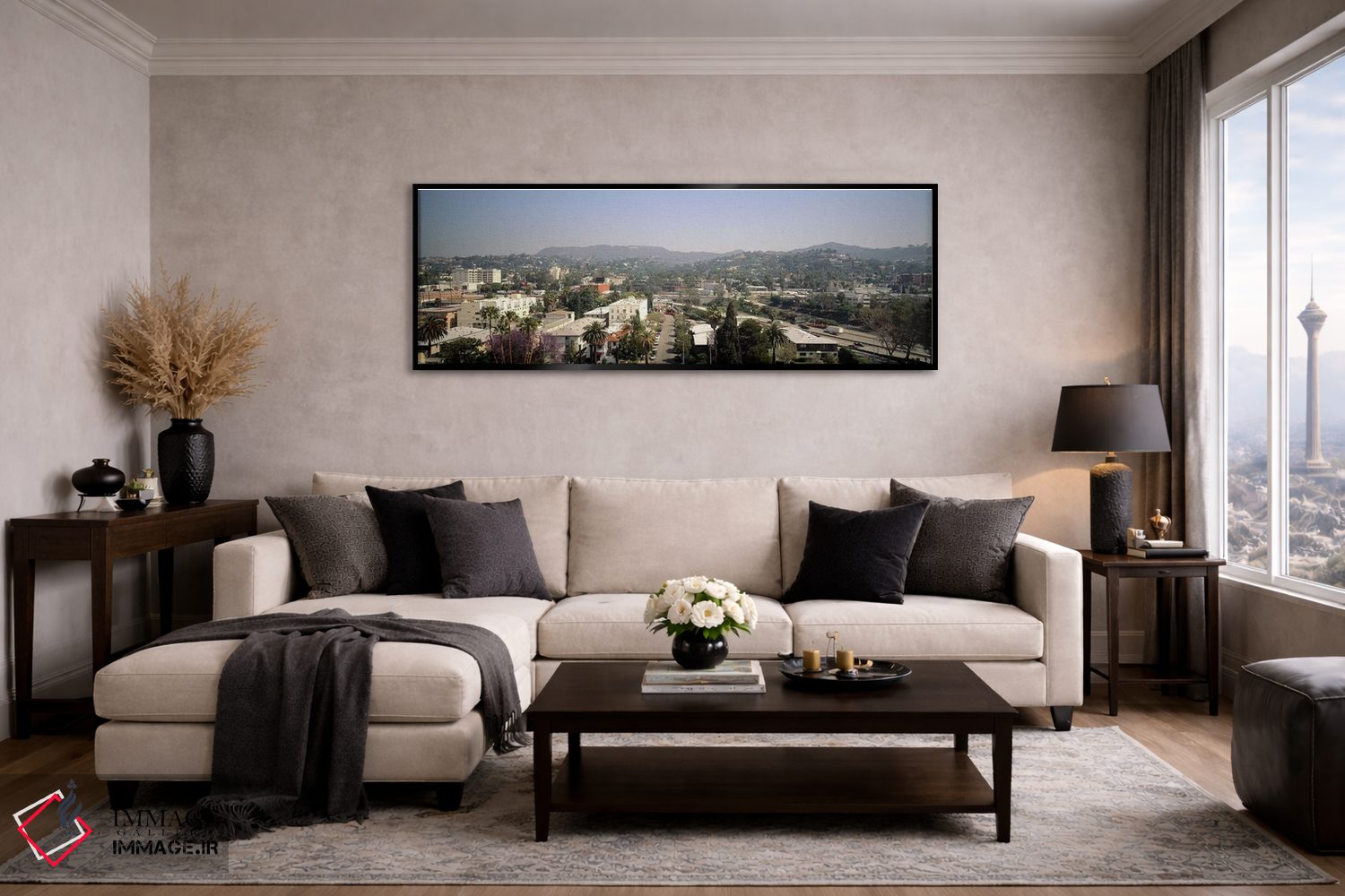 تابلو دکوراتیو Hollywood, City of Los Angeles, California, USA,ساختمان… اثر پانورامیک ایمجز - D5B