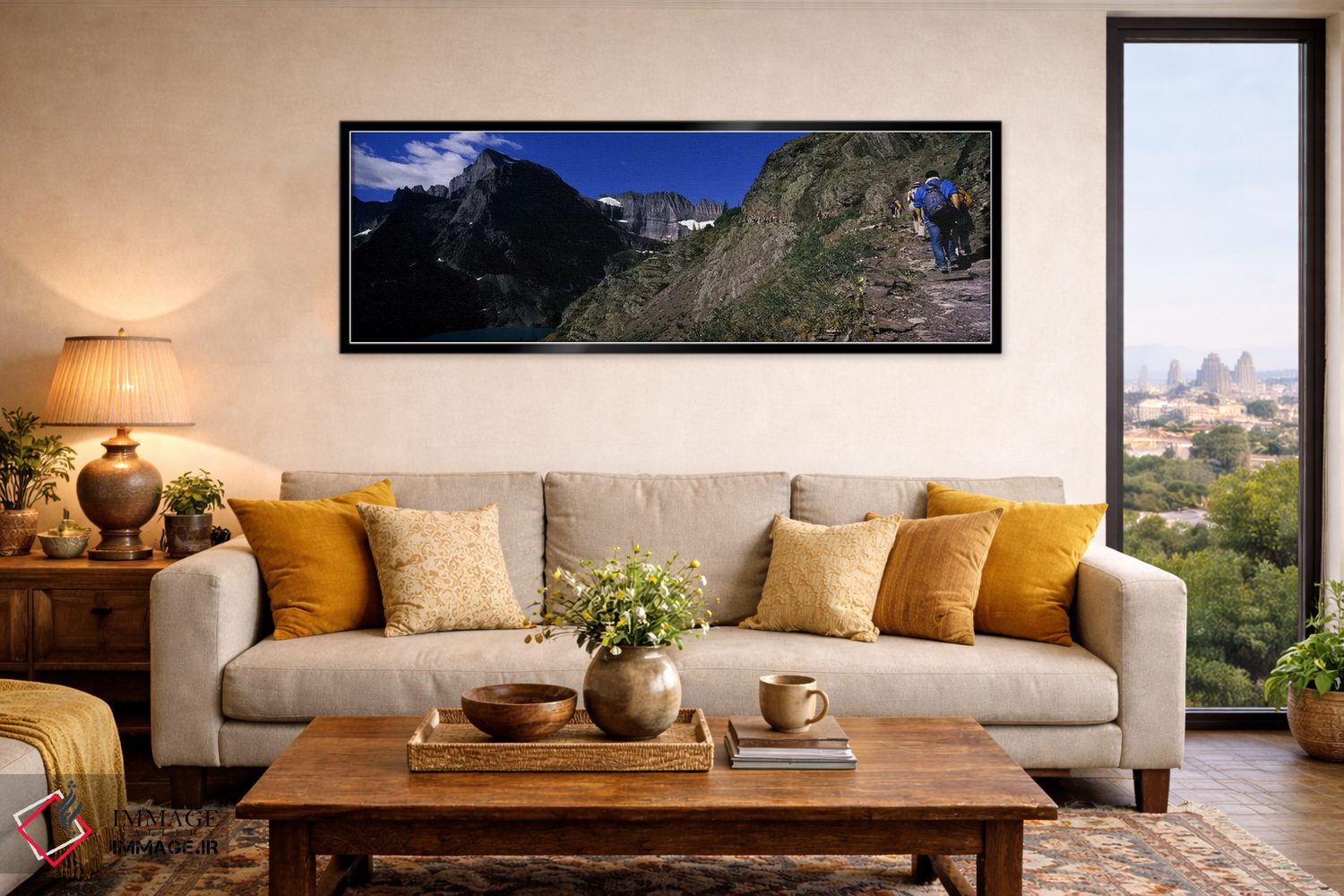 تابلو دکوراتیو US Glacier National Park, Montana, USA,کوهنوردان در حال… اثر پانورامیک ایمجز - D6B