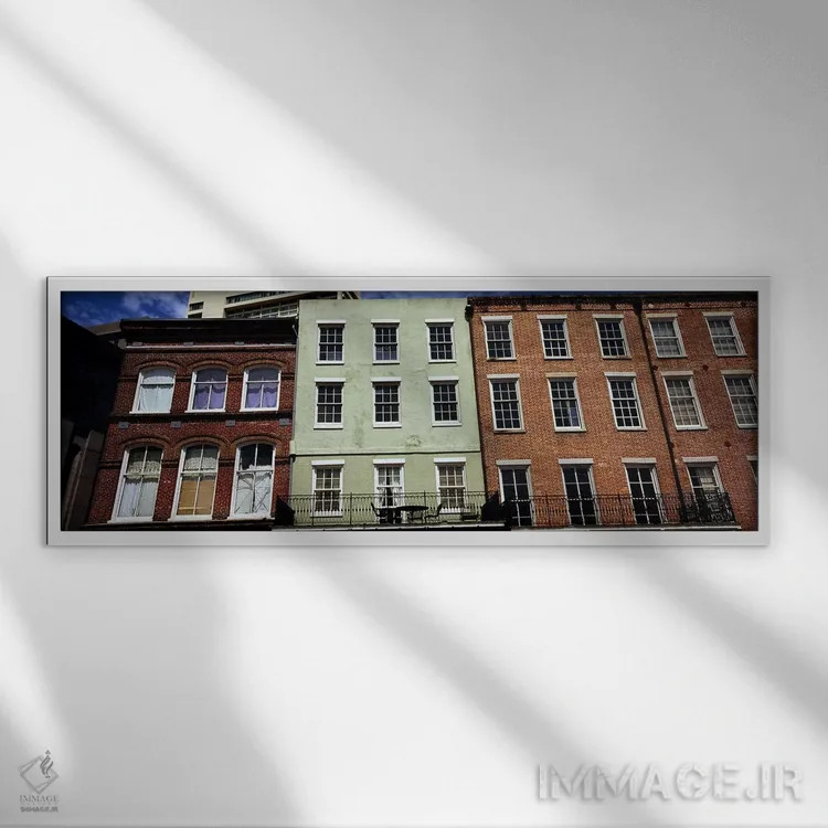 تابلو دکوراتیو Riverwalk Area, New Orleans, Louisiana, USA,نمای زاویه… اثر پانورامیک ایمجز - نمای قابدار سفید