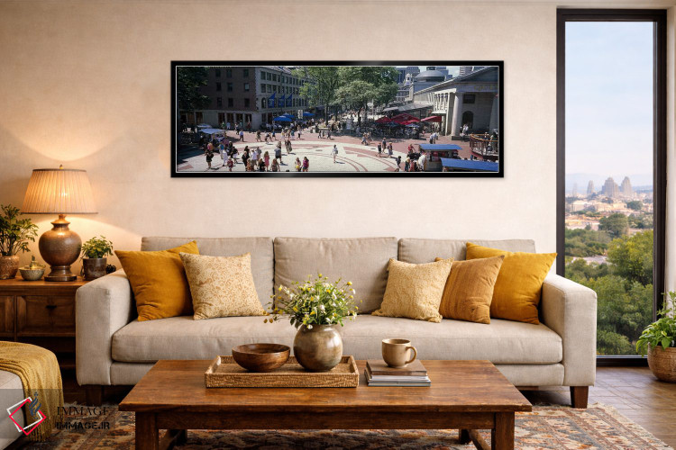تابلو دکوراتیو Faneuil Hall Marketplace, Quincy Market, Boston, Suffol… اثر پانورامیک ایمجز - D6B