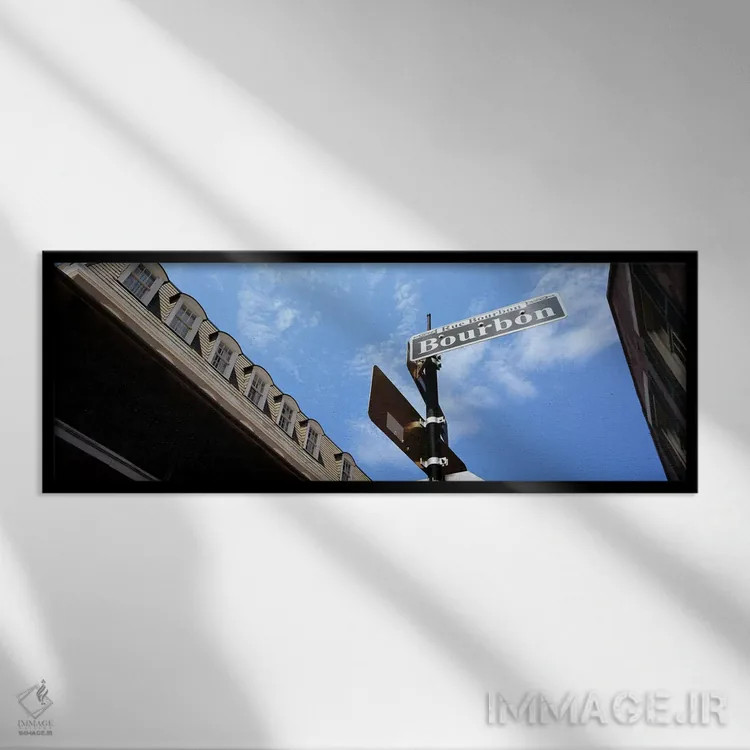 تابلو دکوراتیو Bourbon Street, French Market, French Quarter, New Orle… اثر پانورامیک ایمجز - نمای قابدار مشکی