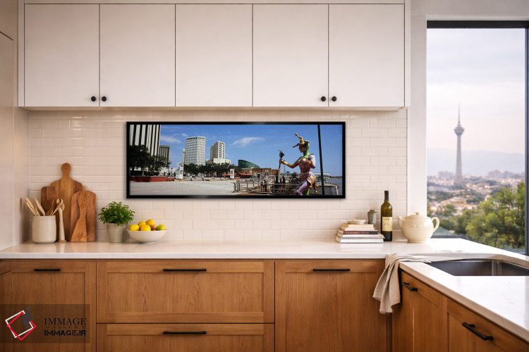 تابلو دکوراتیو Riverwalk Area, New Orleans, Louisiana, USA,مجسمه دلقک… اثر پانورامیک ایمجز - D5B