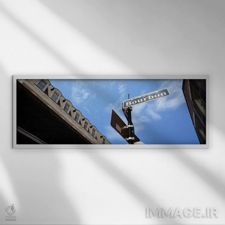 تابلو دکوراتیو Bourbon Street, French Market, French Quarter, New Orle… اثر پانورامیک ایمجز - نمای قابدار سفید