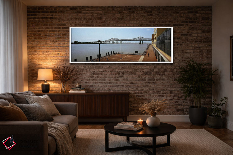 تابلو دکوراتیو Crescent City Connection Bridge, Mississippi River, New… اثر پانورامیک ایمجز - D3W