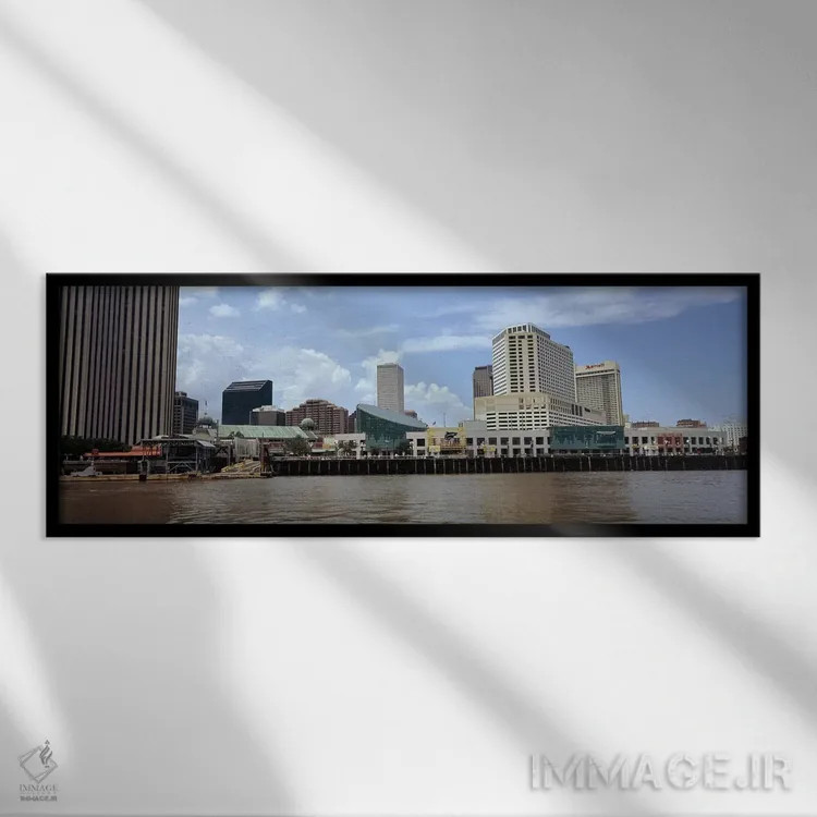 تابلو دکوراتیو New Orleans, Louisiana, USA,ساختمان ها دیده شده از عرشه… اثر پانورامیک ایمجز - نمای قابدار مشکی