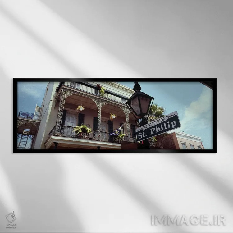 تابلو دکوراتیو St. Philip Street, French Market, French Quarter, New O… اثر پانورامیک ایمجز - نمای قابدار مشکی
