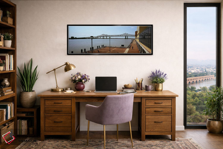 تابلو دکوراتیو Crescent City Connection Bridge, Mississippi River, New… اثر پانورامیک ایمجز - D2B