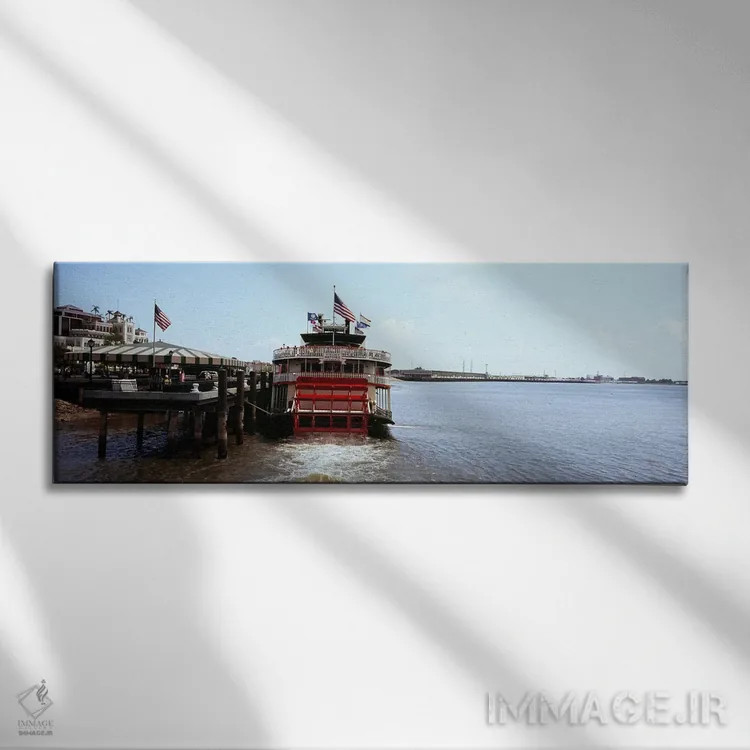 تابلو دکوراتیو Mississippi River, New Orleans, Louisiana, USA,قایق پار… اثر پانورامیک ایمجز - نمای روبهرو روی دیوار