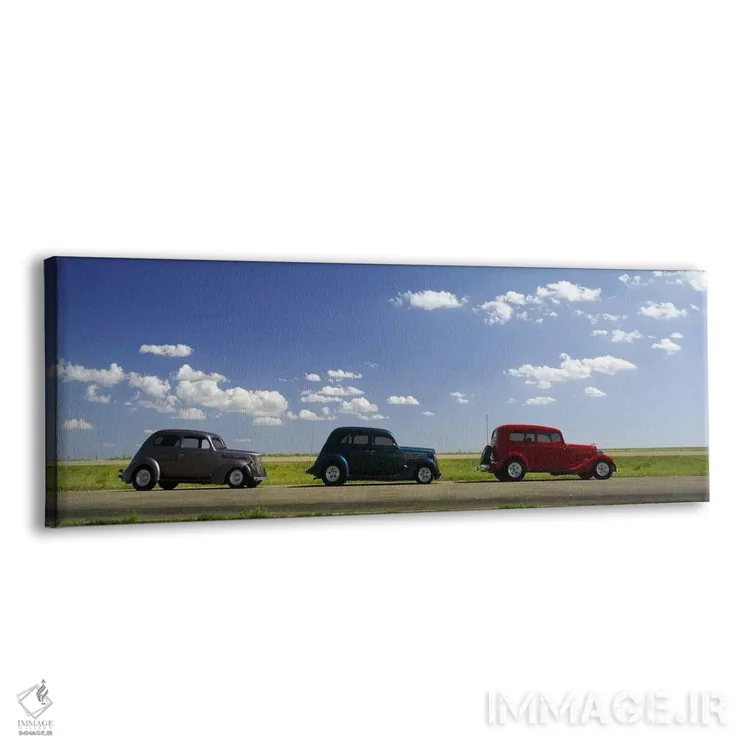 تابلو دکوراتیو U.S. Route 66, USA,سه خودرو هات راد، مسیر ۶۶ آمریکا اثر پانورامیک ایمجز - نمای پرسپکتیو محصول