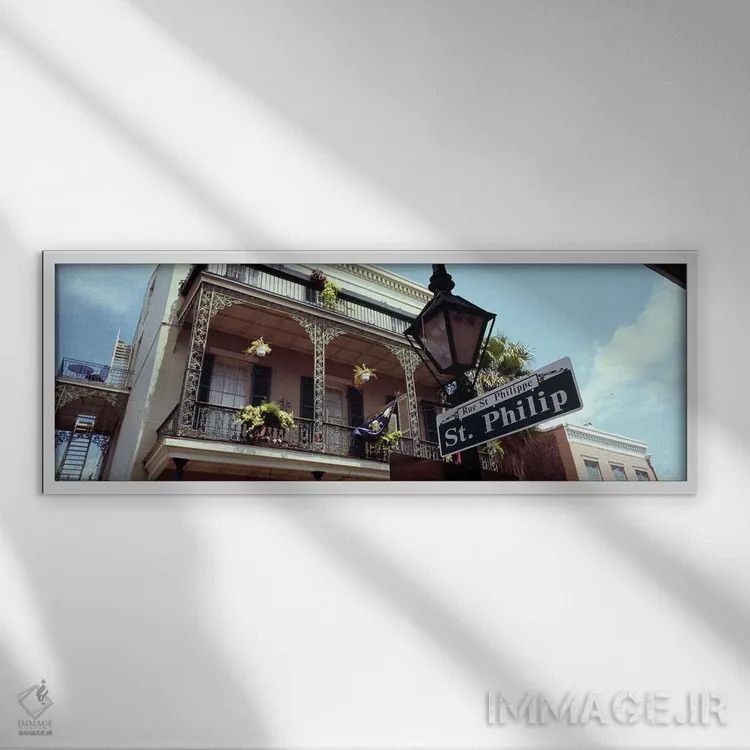 تابلو دکوراتیو St. Philip Street, French Market, French Quarter, New O… اثر پانورامیک ایمجز - نمای قابدار سفید