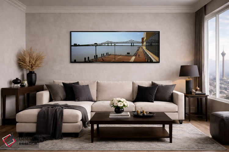 تابلو دکوراتیو Crescent City Connection Bridge, Mississippi River, New… اثر پانورامیک ایمجز - D6B