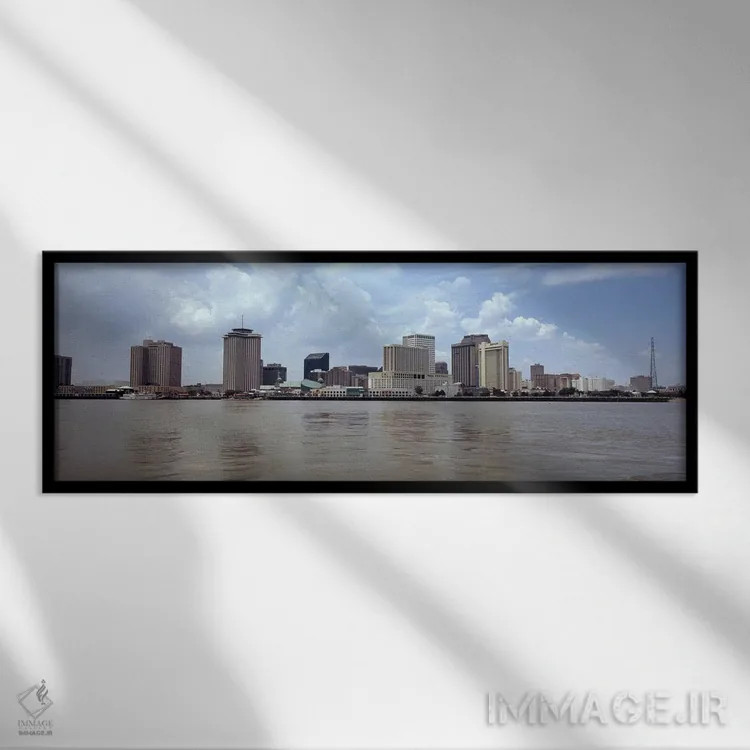 تابلو دکوراتیو New Orleans, Louisiana, USA,ساختمان ها دیده شده از عرشه… اثر پانورامیک ایمجز - نمای قابدار مشکی