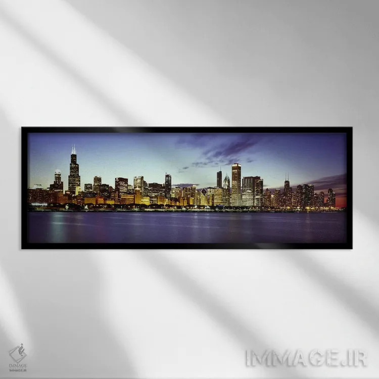تابلو دکوراتیو Lake Michigan, Chicago, Cook County, Illinois, USA,ساخت… اثر پانورامیک ایمجز - نمای قابدار مشکی
