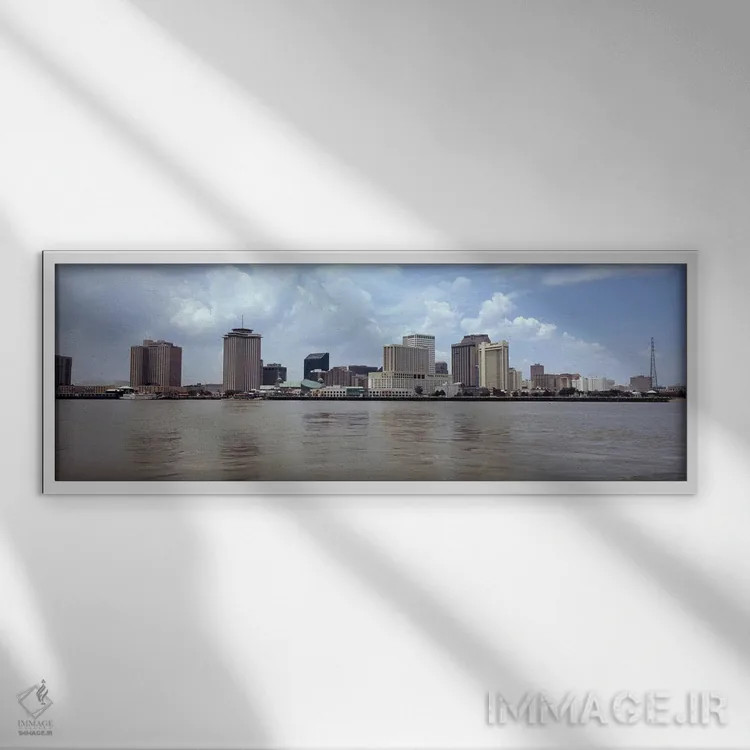 تابلو دکوراتیو New Orleans, Louisiana, USA,ساختمان ها دیده شده از عرشه… اثر پانورامیک ایمجز - نمای قابدار سفید