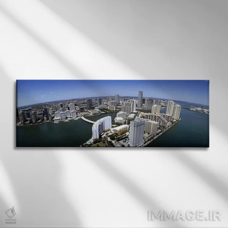 تابلو دکوراتیو Miami, Miami-Dade County, Florida, USA 2008,نمای هوایی… اثر پانورامیک ایمجز - نمای روبهرو روی دیوار