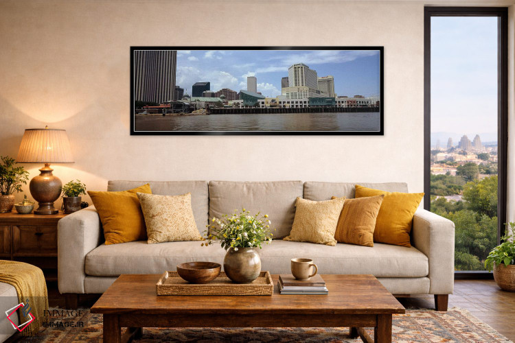 تابلو دکوراتیو New Orleans, Louisiana, USA,ساختمان ها دیده شده از عرشه… اثر پانورامیک ایمجز - D5B