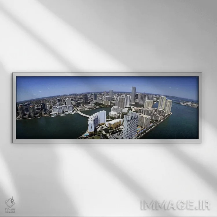 تابلو دکوراتیو Miami, Miami-Dade County, Florida, USA 2008,نمای هوایی… اثر پانورامیک ایمجز - نمای قابدار سفید
