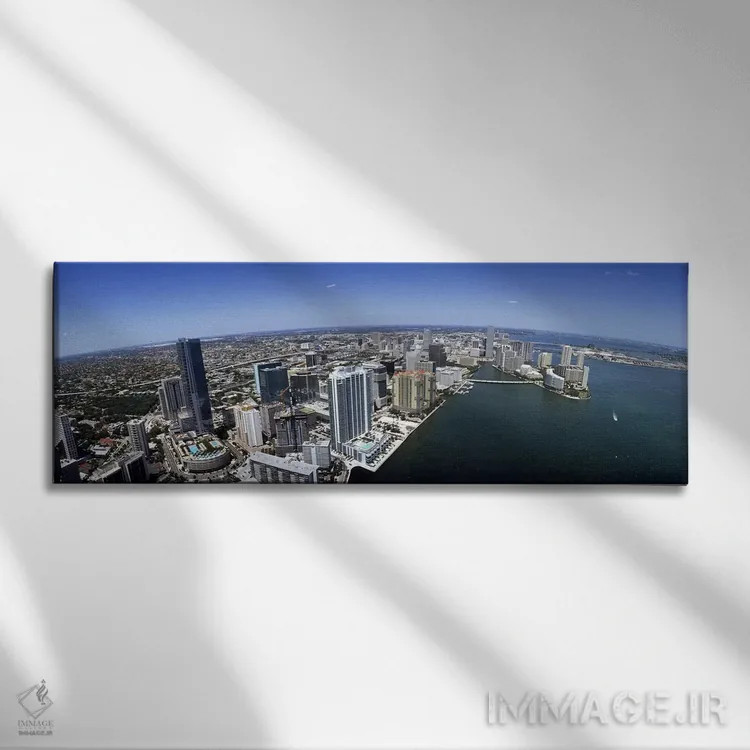 تابلو دکوراتیو Miami-Dade County, Florida, USA,نمای هوایی از شهر میامی… اثر پانورامیک ایمجز - نمای روبهرو روی دیوار