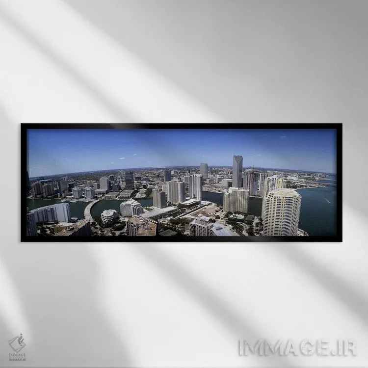 تابلو دکوراتیو Miami, Miami-Dade County, Florida, USA 2008 #2,نمای هوا… اثر پانورامیک ایمجز - نمای قابدار مشکی