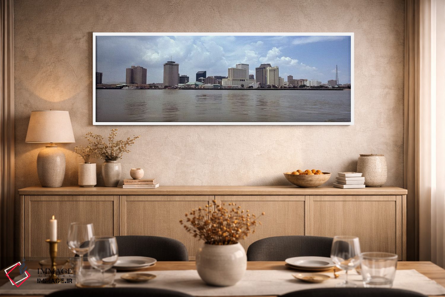 تابلو دکوراتیو New Orleans, Louisiana, USA,ساختمان ها دیده شده از عرشه… اثر پانورامیک ایمجز - D2W
