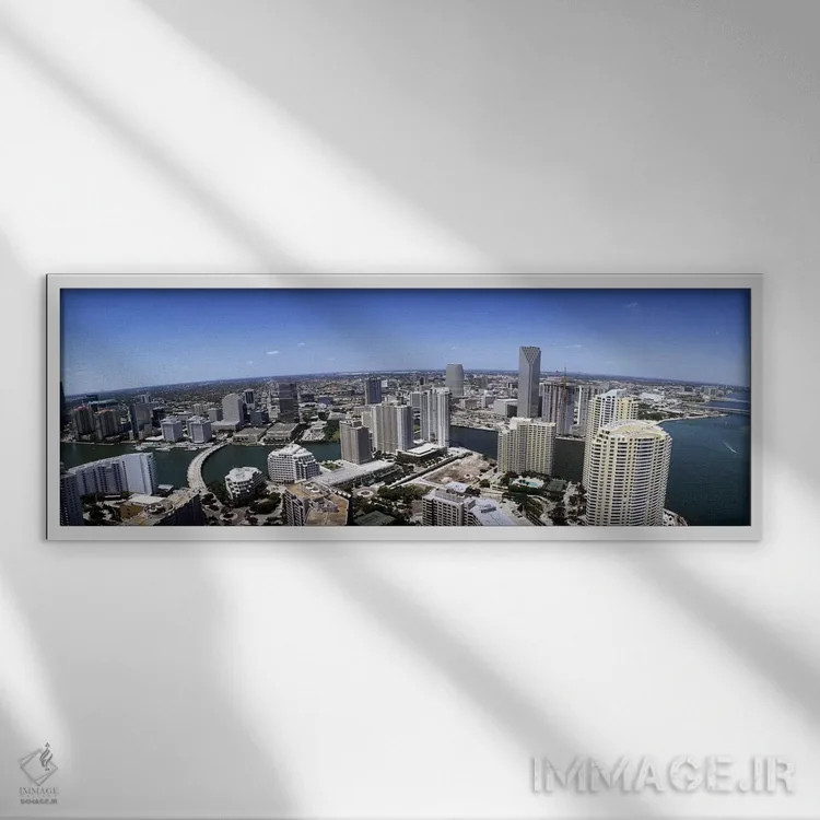 تابلو دکوراتیو Miami, Miami-Dade County, Florida, USA 2008 #2,نمای هوا… اثر پانورامیک ایمجز - نمای قابدار سفید