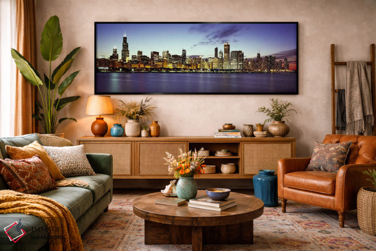 تابلو دکوراتیو Lake Michigan, Chicago, Cook County, Illinois, USA,ساخت… اثر پانورامیک ایمجز - D3B