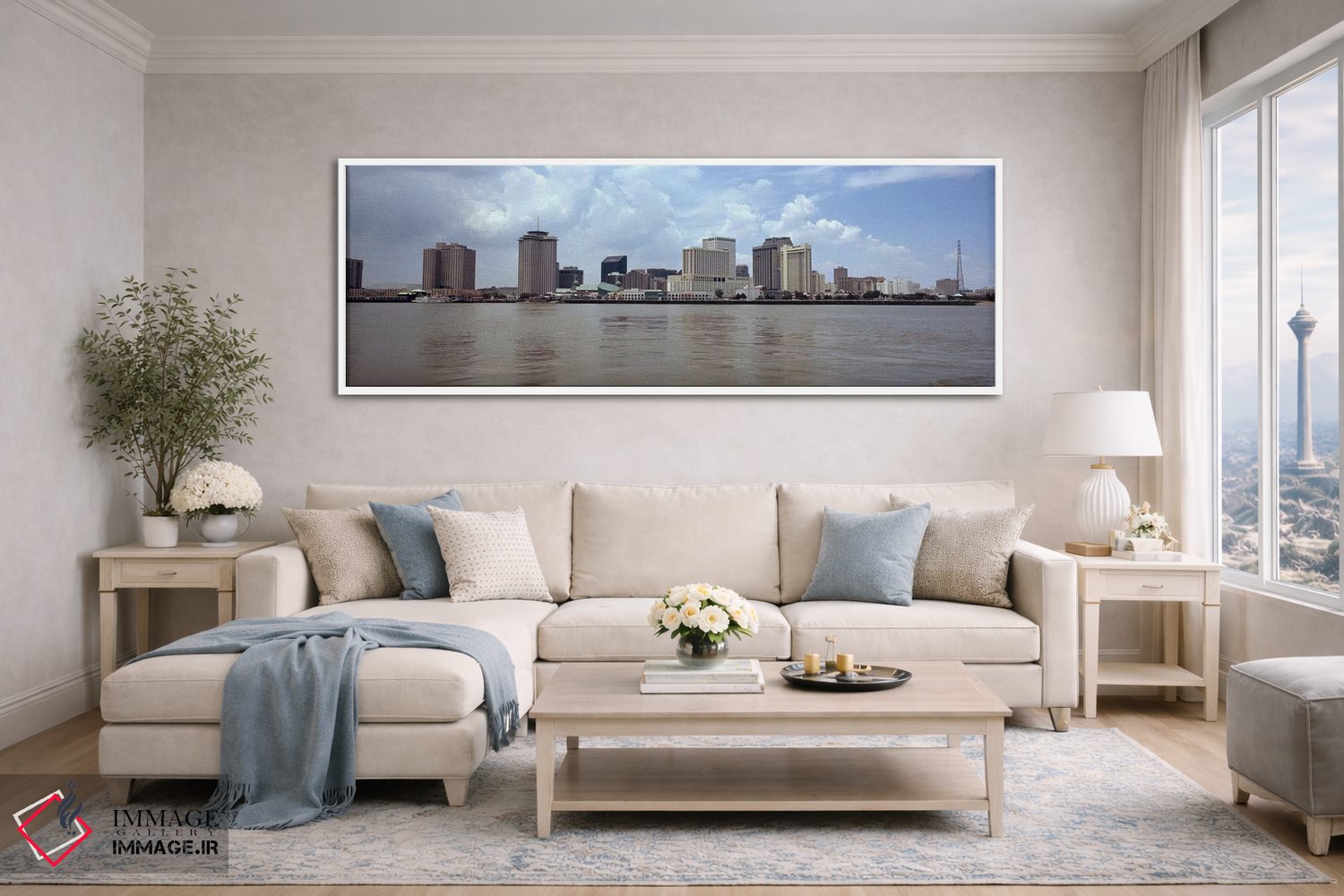 تابلو دکوراتیو New Orleans, Louisiana, USA,ساختمان ها دیده شده از عرشه… اثر پانورامیک ایمجز - D4W