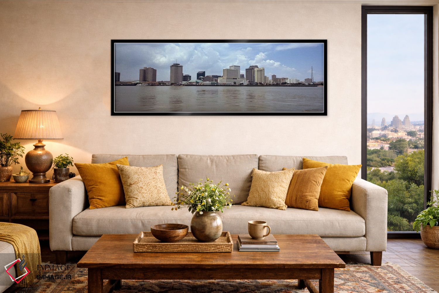 تابلو دکوراتیو New Orleans, Louisiana, USA,ساختمان ها دیده شده از عرشه… اثر پانورامیک ایمجز - D6B