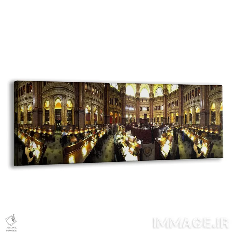 تابلو دکوراتیو Washington DC, USA,فضای داخلی سالن مطالعه اصلی کتابخانه… اثر پانورامیک ایمجز - نمای پرسپکتیو محصول