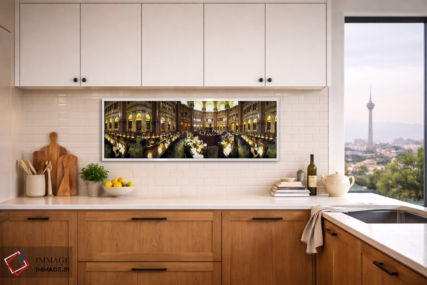 تابلو دکوراتیو Washington DC, USA,فضای داخلی سالن مطالعه اصلی کتابخانه… اثر پانورامیک ایمجز - D3W