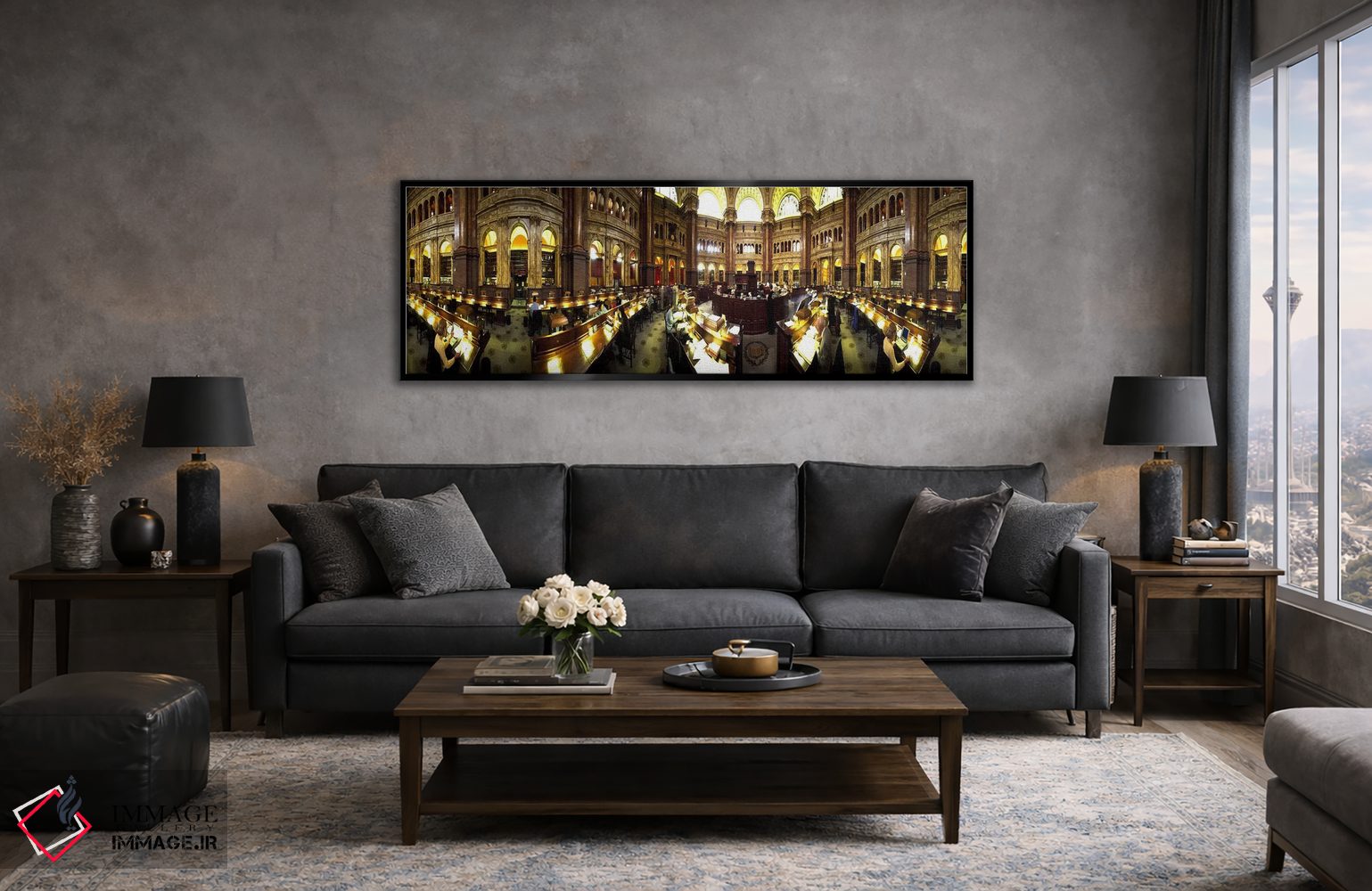 تابلو دکوراتیو Washington DC, USA,فضای داخلی سالن مطالعه اصلی کتابخانه… اثر پانورامیک ایمجز - D5B