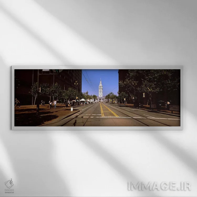 تابلو دکوراتیو Ferry Building, San Francisco, California, USA,گردشگران… اثر پانورامیک ایمجز - نمای قابدار سفید