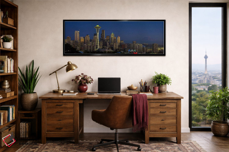 تابلو دکوراتیو Seattle, King County, Washington State, USA,آسمان خراش… اثر پانورامیک ایمجز - D2B