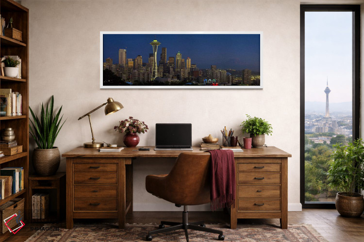 تابلو دکوراتیو Seattle, King County, Washington State, USA,آسمان خراش… اثر پانورامیک ایمجز - D1W