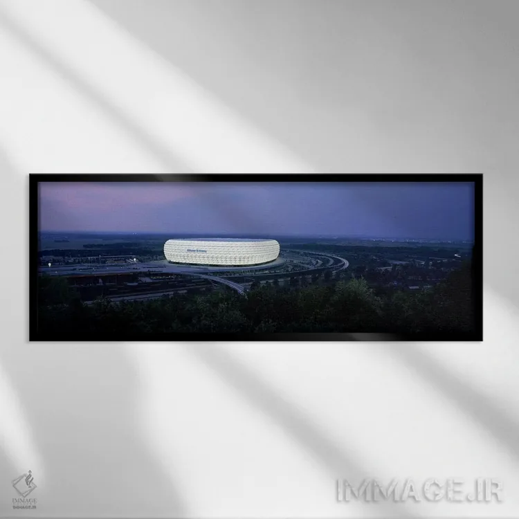 تابلو دکوراتیو Allianz Arena, Munich, Bavaria, Germany,استادیوم فوتبال… اثر پانورامیک ایمجز - نمای قابدار مشکی