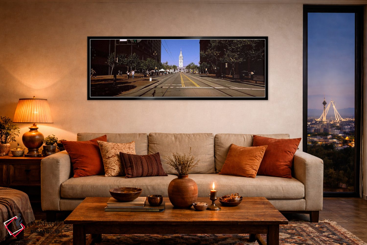 تابلو دکوراتیو Ferry Building, San Francisco, California, USA,گردشگران… اثر پانورامیک ایمجز - D6B