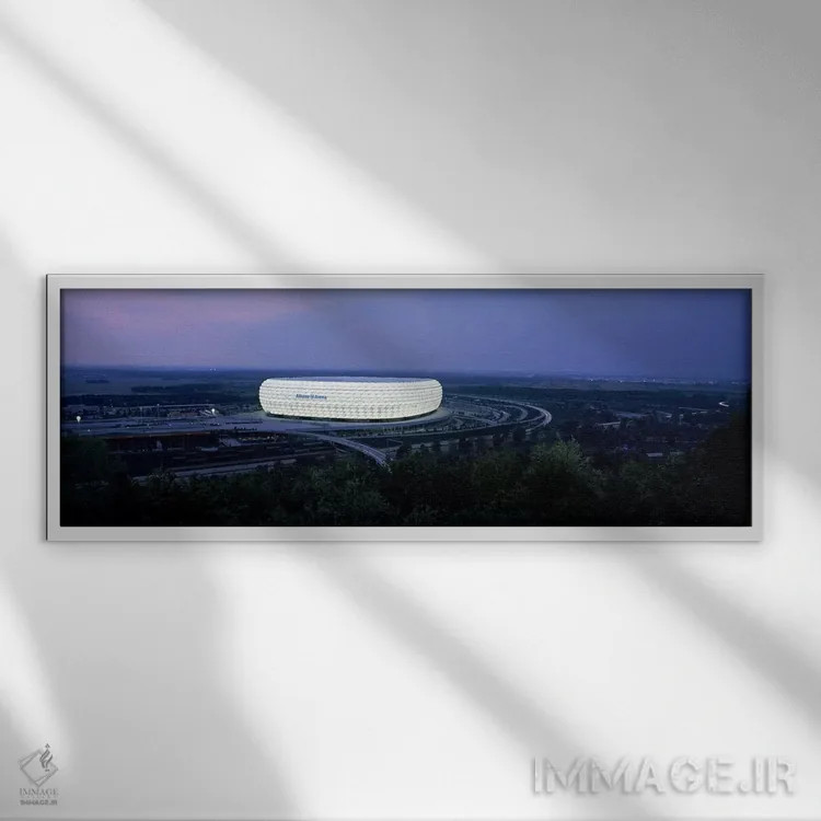 تابلو دکوراتیو Allianz Arena, Munich, Bavaria, Germany,استادیوم فوتبال… اثر پانورامیک ایمجز - نمای قابدار سفید