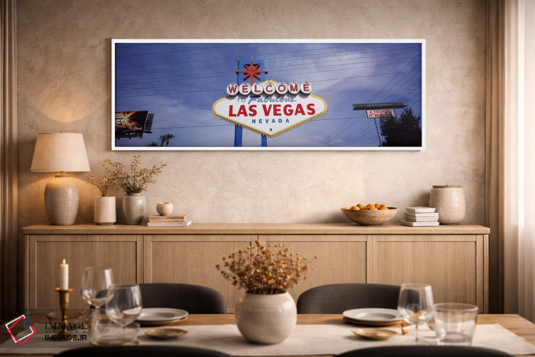 تابلو دکوراتیو Las Vegas, Nevada, USA,نمای زاویه پایین از تابلوی خوش آ… اثر پانورامیک ایمجز - D2W