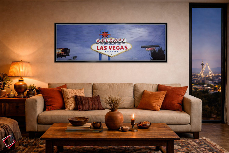 تابلو دکوراتیو Las Vegas, Nevada, USA,نمای زاویه پایین از تابلوی خوش آ… اثر پانورامیک ایمجز - D5B