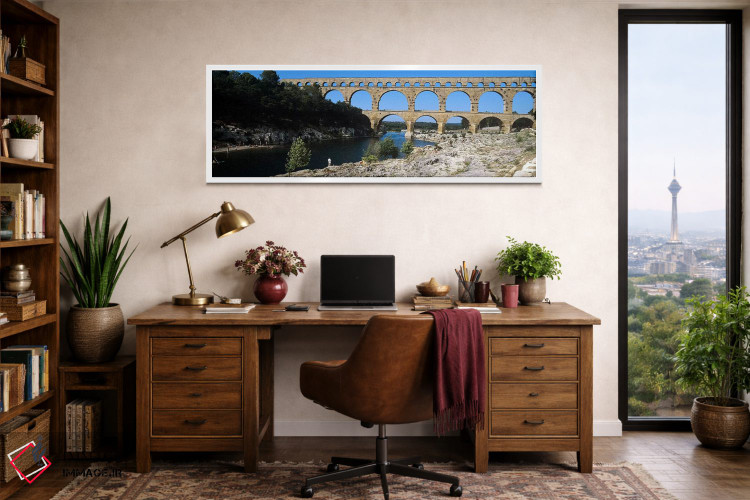 تابلو دکوراتیو Pont Du Gard, Nimes, Gard, Languedoc-Rousillon, France… اثر پانورامیک ایمجز - D1W